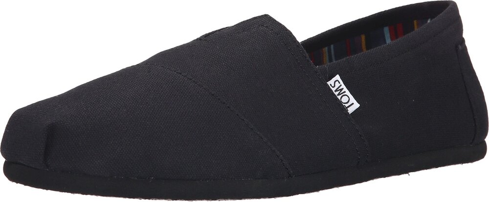 TOMS Men's Classic Alpargata Slip-On, Black Black